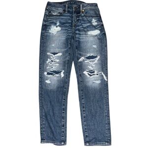 American Eagle Airflex+ Women’s Jeans SZ 28/29 Destroyed Vintage Skinny Faded